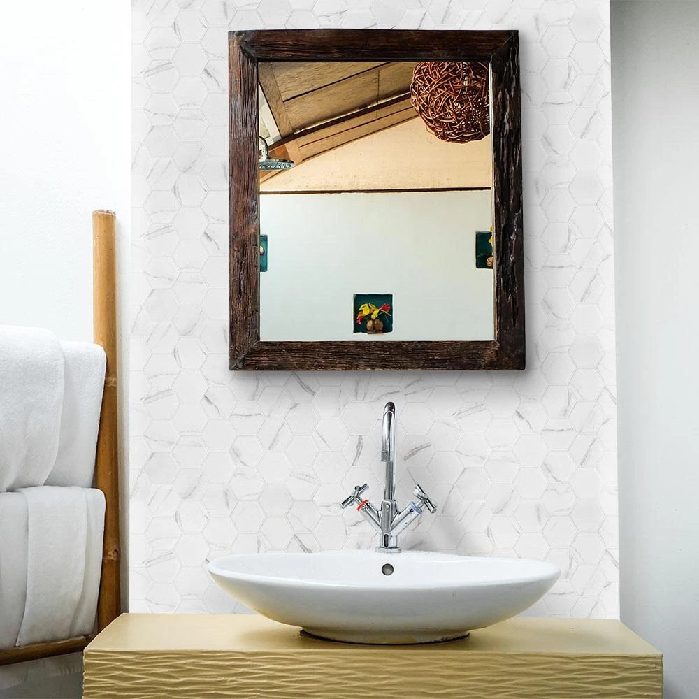 Jeffrey Court Whisper Valley White 11 In. X 12.687 In. X 6 Mm Hexagon Matte Porcelain Wall And Floor Mosaic Tile 2 Jeffrey Court Whisper Valley White 11 In. X 12.687 In. X 6 Mm Hexagon Matte Porcelain Wall And Floor Mosaic Tile - Image 2