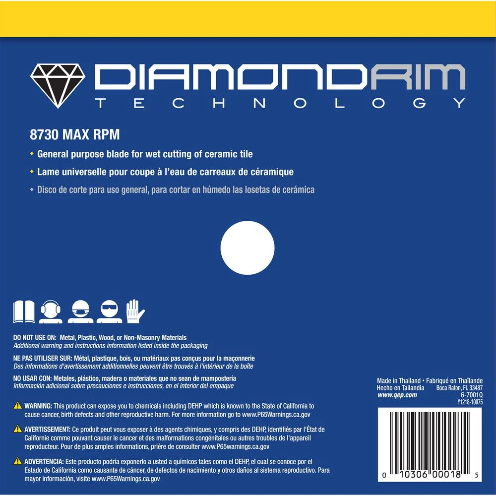 QEP 7 In. Diamond Blade For Wet Tile Saws For Ceramic Tile 3 QEP 7 In. Diamond Blade For Wet Tile Saws For Ceramic Tile - Image 3