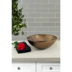 MSI Pebble 3 In. X 9 In. X 8mm Glossy Glass Gray Subway Tile (3.8 Sq. Ft. /case) -Floor Promotion Store fe54ccc088ba62924bdcd383a282bd56 1800x1800
